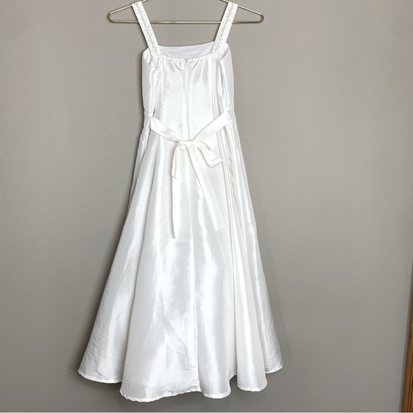 Isobella & Chloe Flower Girl or First 1st Communion Dress White Beaded Size 10 - Picture 3 of 11